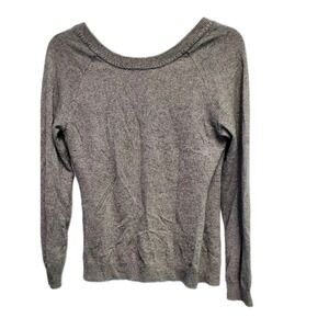 Trina Turk Women's Silk Cashmere Blend Gray Sweater Small Crossover Back Classic